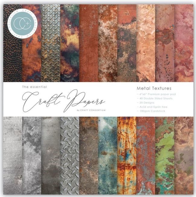 Craft Consortium Essential Craft Papers - Metal Textures (6x6)