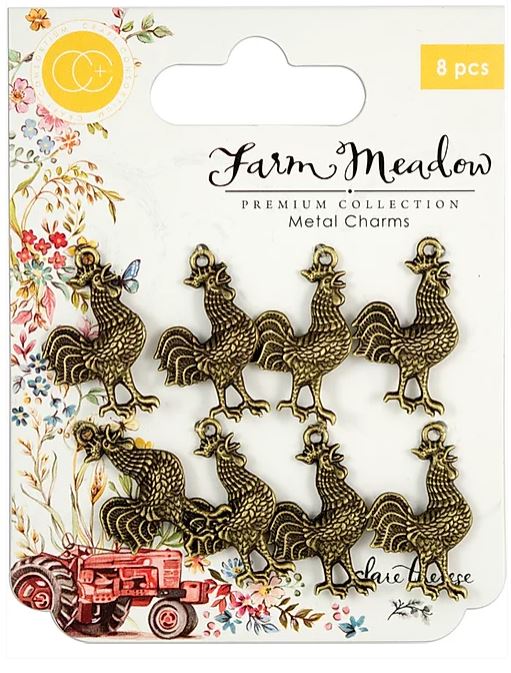 Craft Consortium Farm Meadow - Metal Charms - Rooster