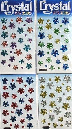 Crystal Glitter Set - Flowers (4 sticker sheets)