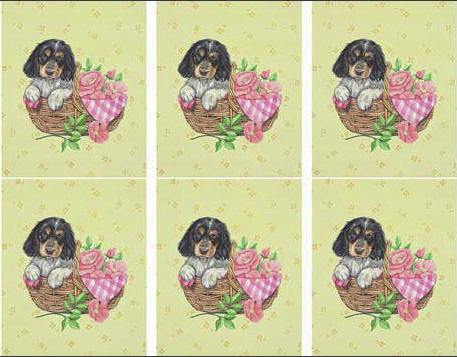 Dcoupage - Puppy Basket (Small)