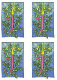 Dcoupage - Candle & Holly (083)