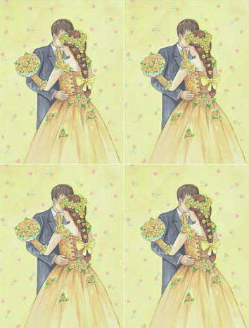 Dcoupage - Peach Wedding (4 Pictures)