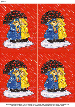 Dcoupage - Bears Under Umbrealla - Large  