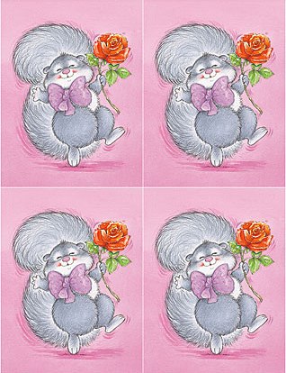 Dcoupage - Squirrel with Rose - Large