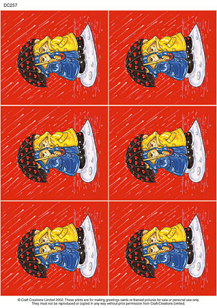 Dcoupage - Bears Under Umbrealla - Small