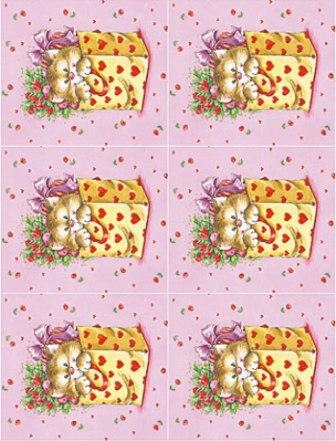 Dcoupage -  Cat in Heart Bag - Small