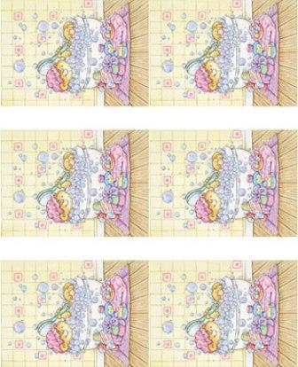 Dcoupage - Mummy Bear in Bubble Bath - Small  