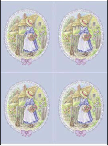 Dcoupage -  Victorian Girl Blue (268)