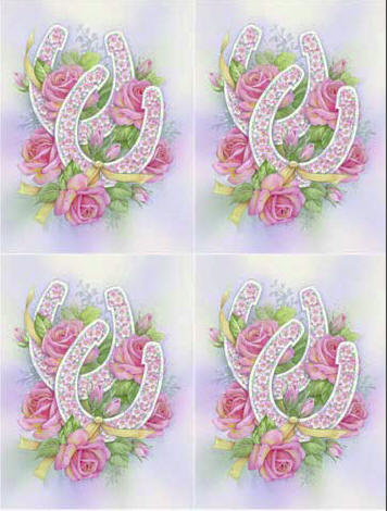 Dcoupage - Horseshoes and Roses (280)