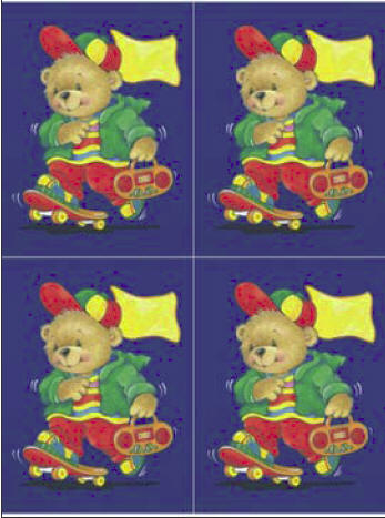 Dcoupage -  Skateboard Bear (309)