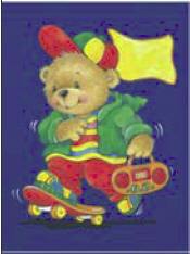 Dcoupage -  Skateboard Bear (309)