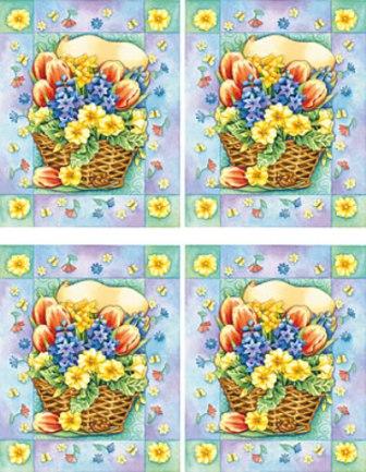 Dcoupage - Spring Flower Basket (322)  