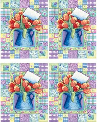 Dcoupage - Vase of Tulips (323)  