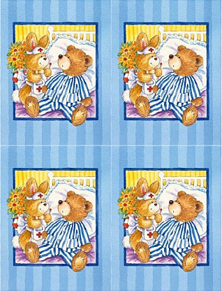 Dcoupage -  Get Well Bear (325)