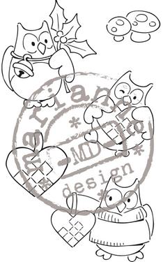 Marianne Design Stamp Eline's X-mas Owls (EC0141)