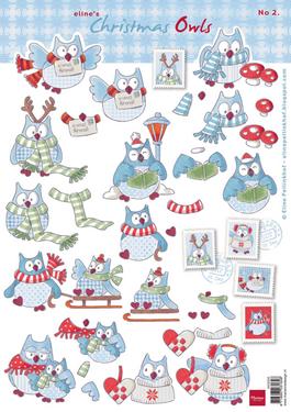 Marianne Design Decoupage sheets Eline's Christmas Owls 2