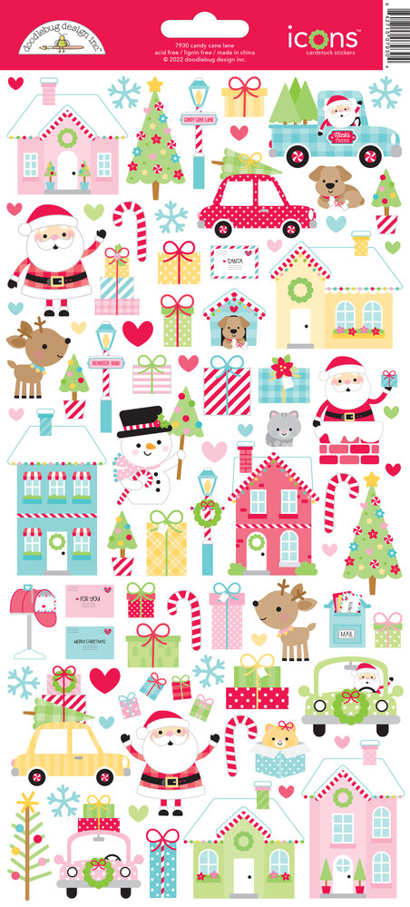 Doodlebug Design Candy Cane Lane Icons Stickers (7930)