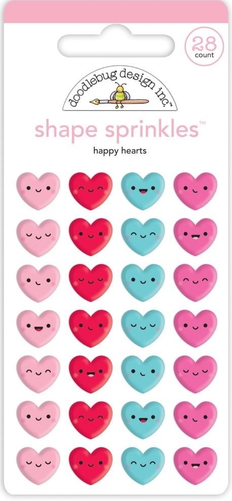 Doodlebug Design Happy Hearts Shape Sprinkles (7550)