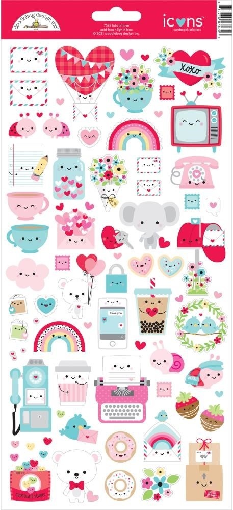 Doodlebug Design Lots of Love Icons Stickers (7572)