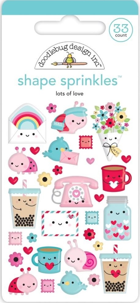 Doodlebug Design Lots of Love Shape Sprinkles (7549)