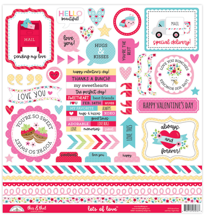 Doodlebug Design Lots of Love This & That Stickers (7573)