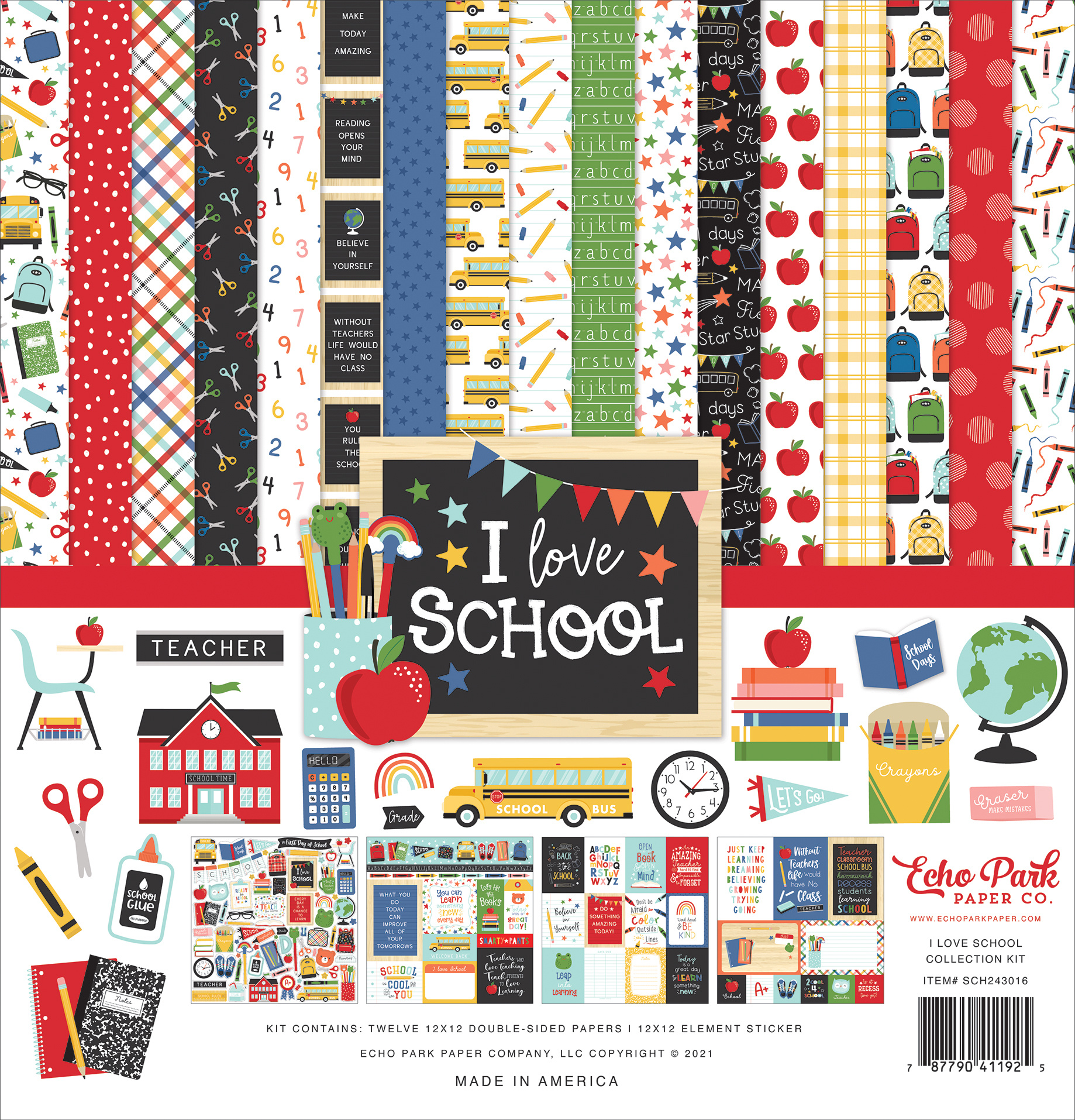 Echo Park I Love School Collection Kit