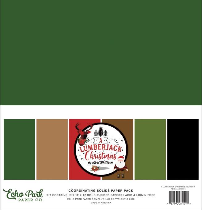 Echo Park A Lumperjack Christmas Double-Sided Solid Cardstock