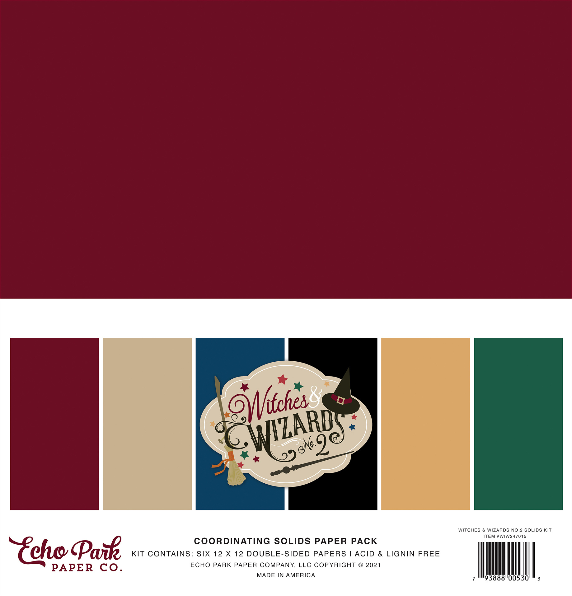 Echo Park Witches & Wizards No.2 Coordinating Solids Paper Pack