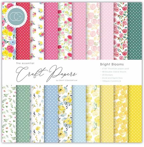 Craft Consortium Essential Craft Papers - Bright Blooms (6x6)