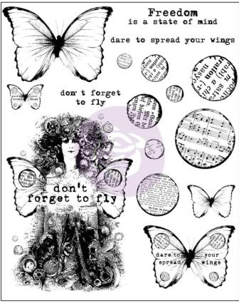 Prima Finnabair Cling Stamps DON'T FORGET TO FLY