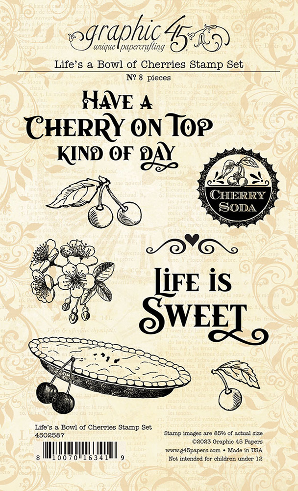Graphic 45  Life is a Bowl of Cherries Stamp Set