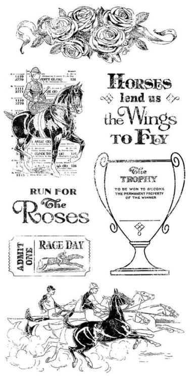 Graphic 45 Off To The Races Cling Stamp Set - #2