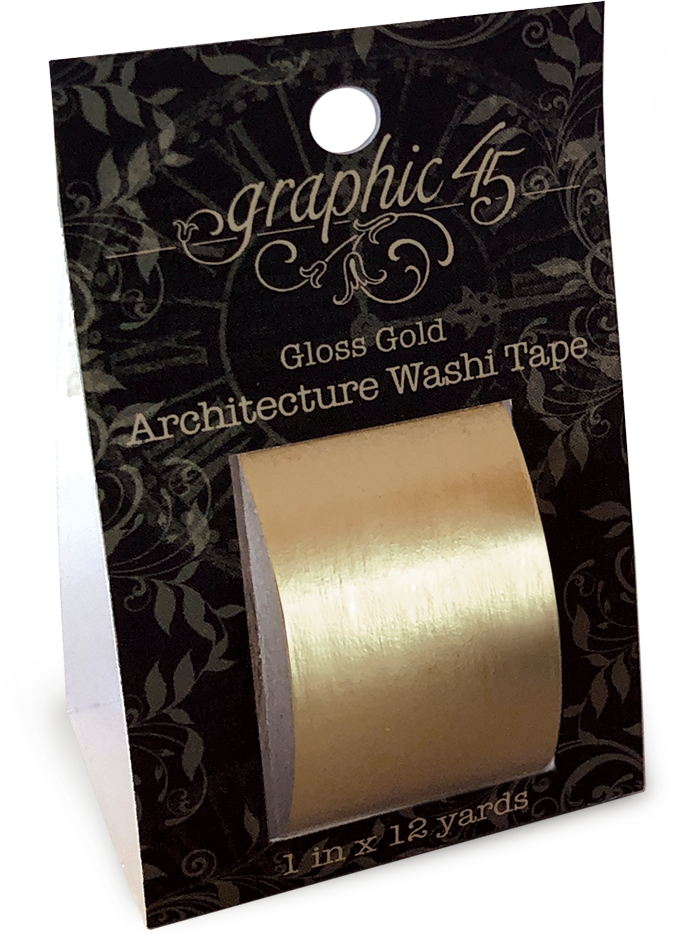 Graphic 45 Architecture Washi Tape Gloss Gold 