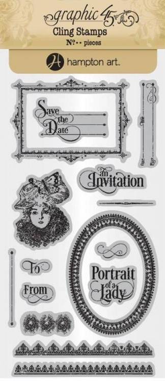 Graphic 45 Portrait of a Lady Cling Stamp Set - #3