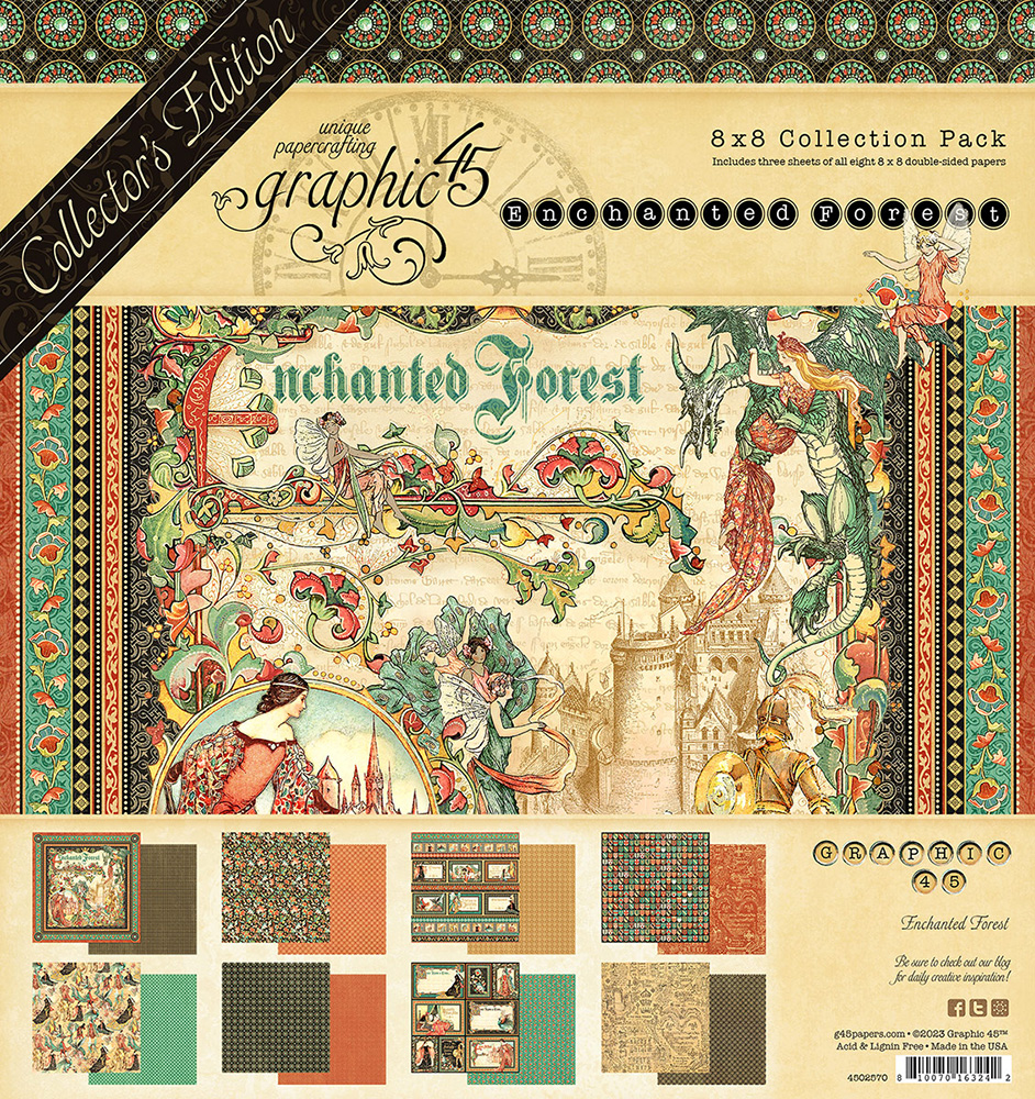 Graphic 45 Enchanted Forest Collectors Edition 8x8 Paper Pad