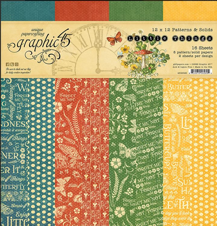 PRE-ORDER: Graphic 45 Little Things Patterns and Solid Pad
