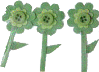 Button Flowers - Green