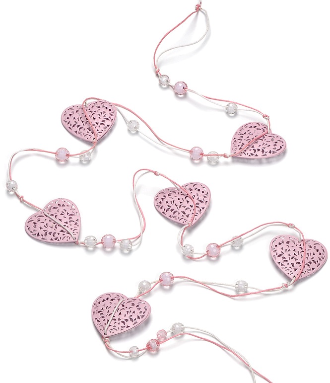 Pink Metal Heart Garland