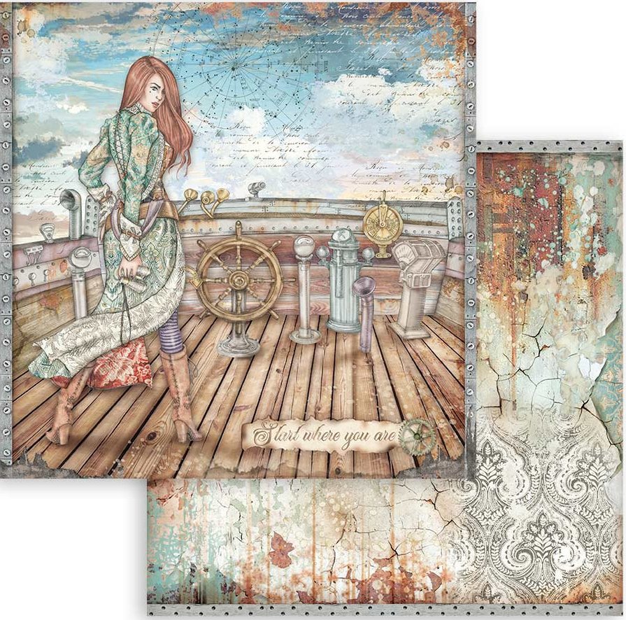 Stamperia Double-Sided Paper -  Lady Vagabond Lifestyle RUDDER SBB843
