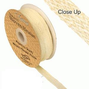 Woven Hessian Ribbon IVORY (10mmx10m)