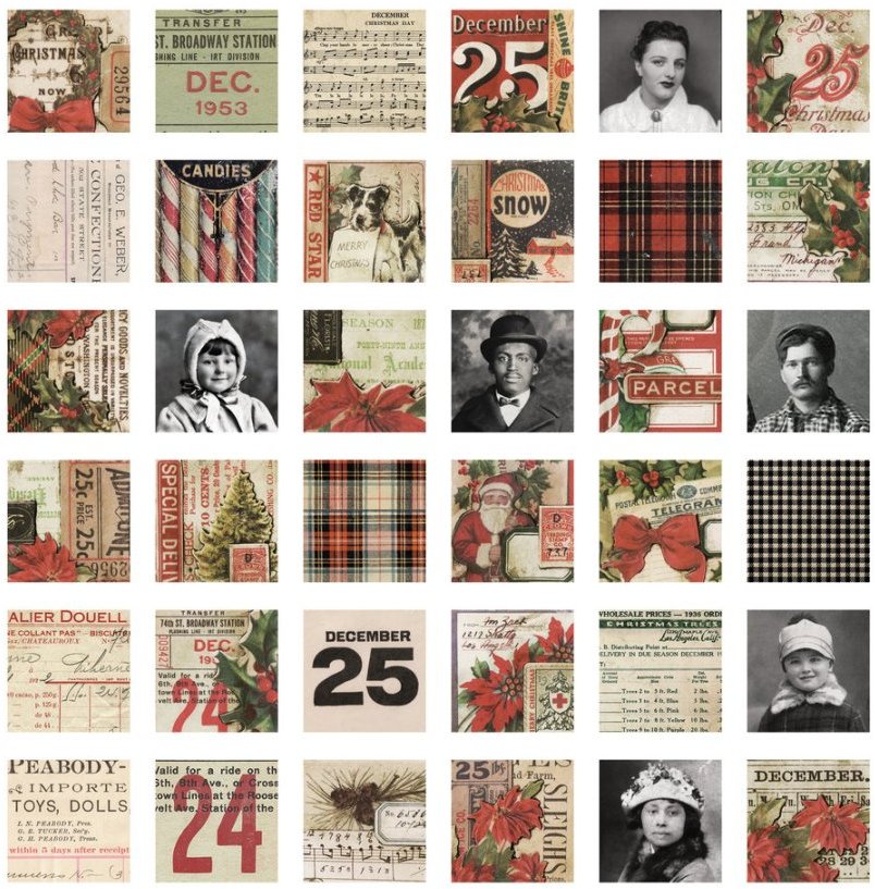 Tim Holtz Idea-ology Collage Tiles Christmas 2022