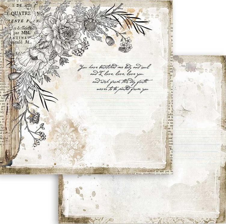 Stamperia Paper - Romantic Journal Corner with Flower (SBB781)