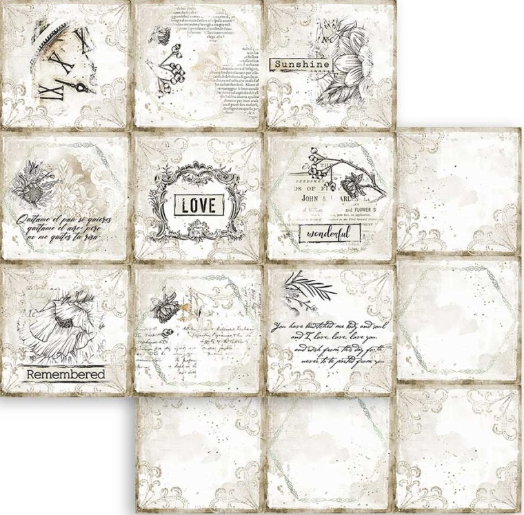 Stamperia Double-Sided Paper - Romantic Journal Cards (SBB784)