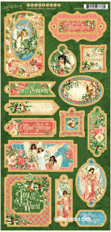 Graphic 45 Joy To The World  Decorative Chipboard