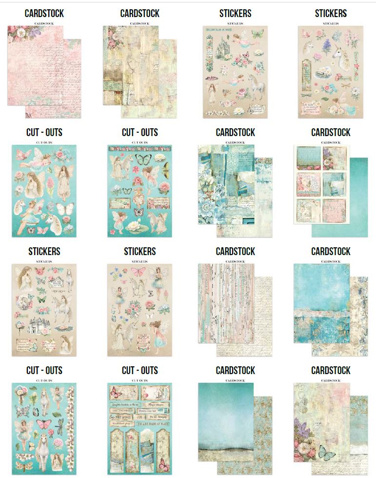 NEW Stamperia Wonderland Junk Journal Stickers, Backgrounds, Cut-Outs
