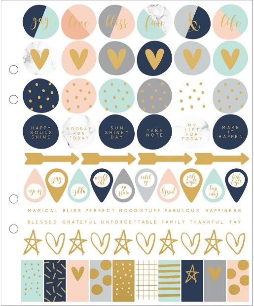 Kaisercraft Planner Stickers Icons with Gold Foil (Pack of 3)