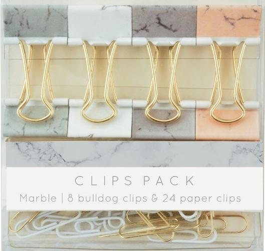 Kaisercraft Planner Clips Pack MARBLE