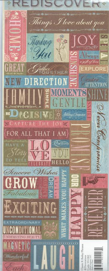 K&Co Bailey Phrases & Decorations Embossed Stickers