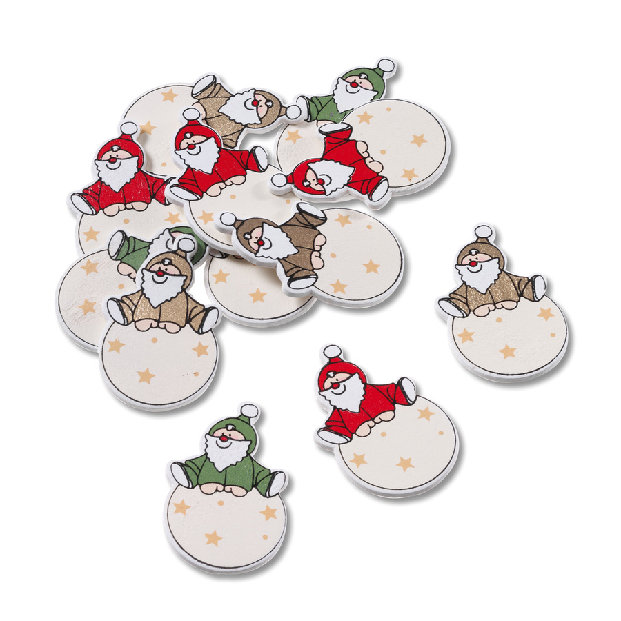 Christmas Embellishments: Santa on Baubles (24 Pcs)