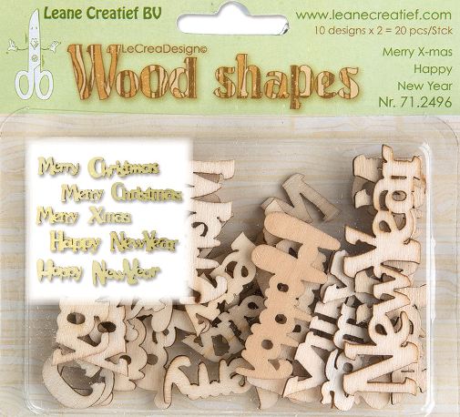 Leane Creatief Wood Shapes: Christmas Greetings